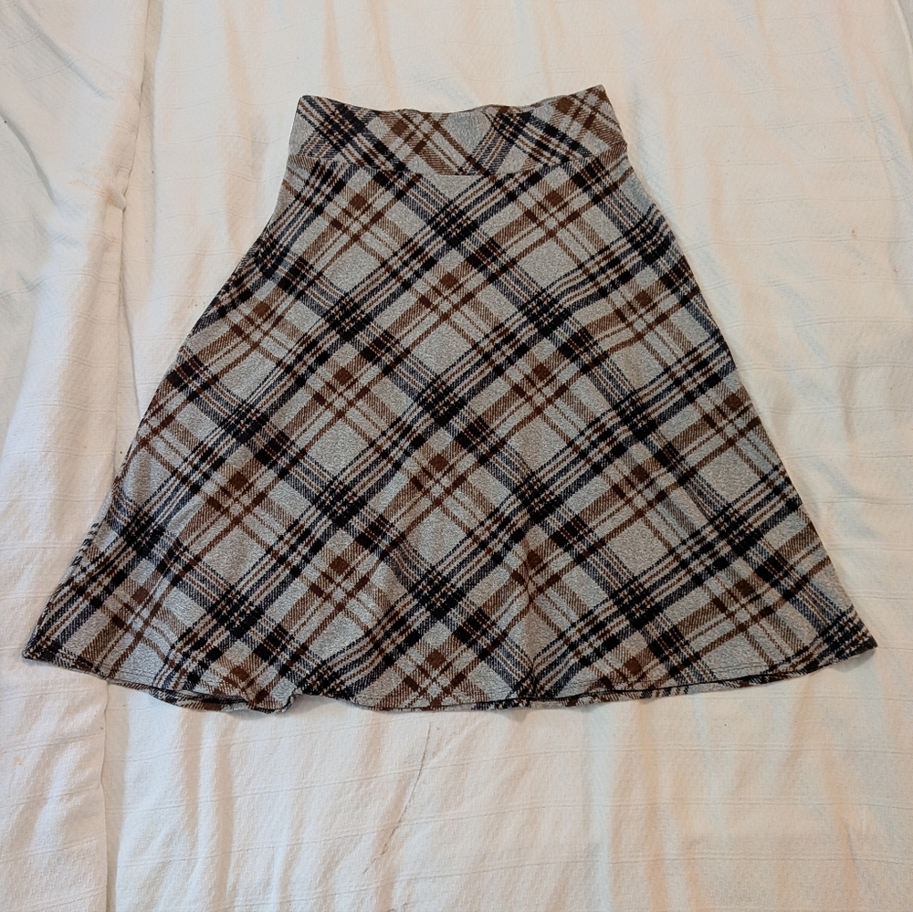 Plaid A-Line Skirt